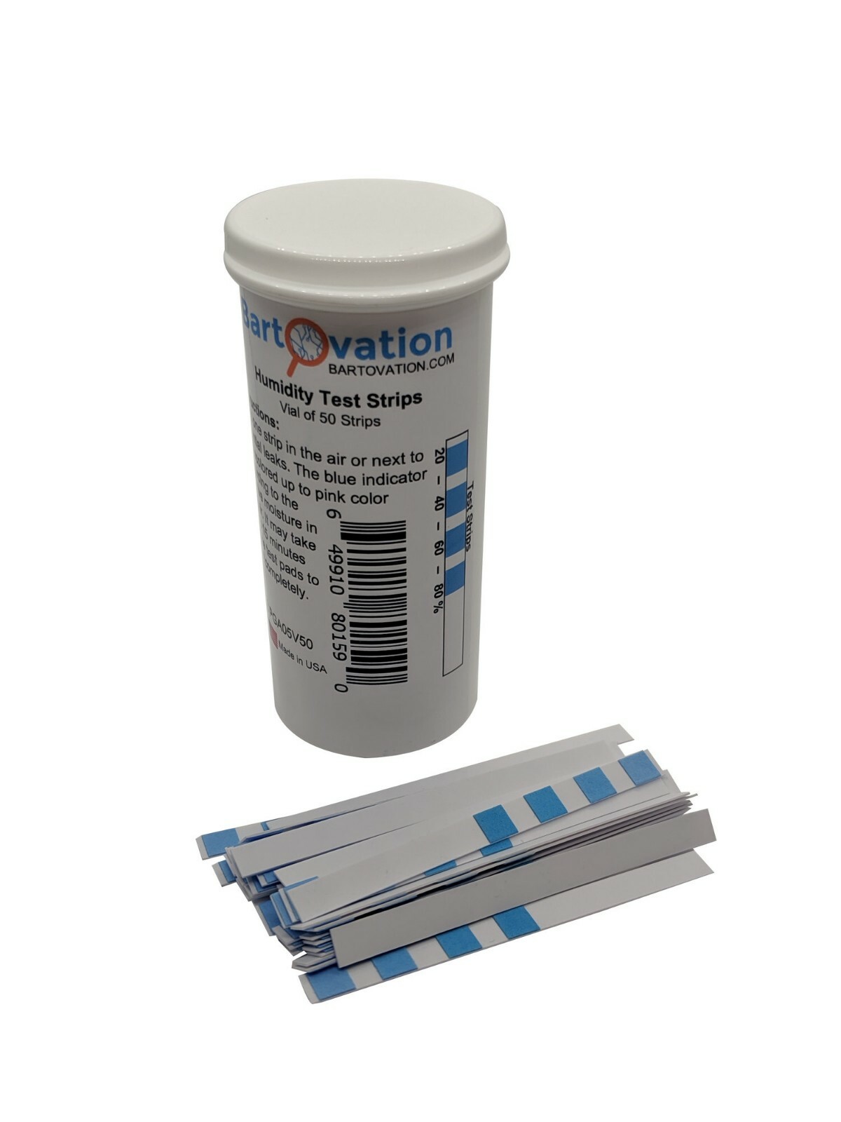 4 Pad Cobalt Chloride Humidity Test Strip 20% - 80% Humidity [Vial of 50 Strips] gallery