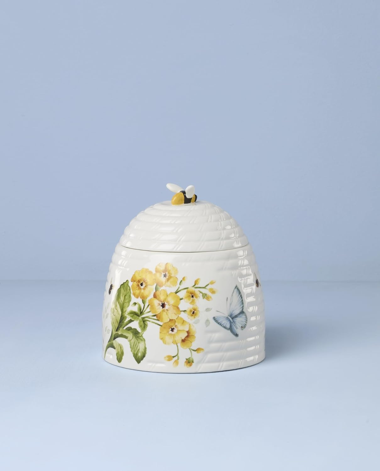 Lenox Home And Kitchen, Butterfly Meadow Beehive Candy Jar, Porcelain Material, gallery