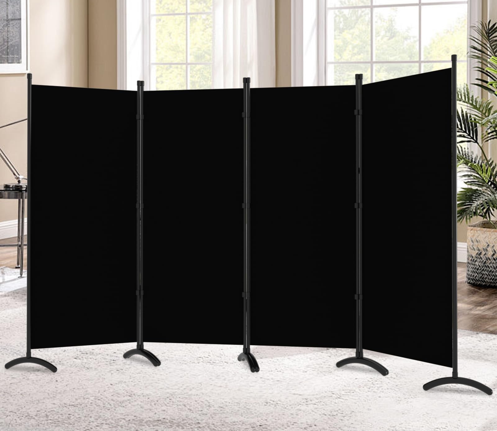 Room Divider 4 Pane 88W Partition Room Dividers and Folding Privacy Screens W... gallery