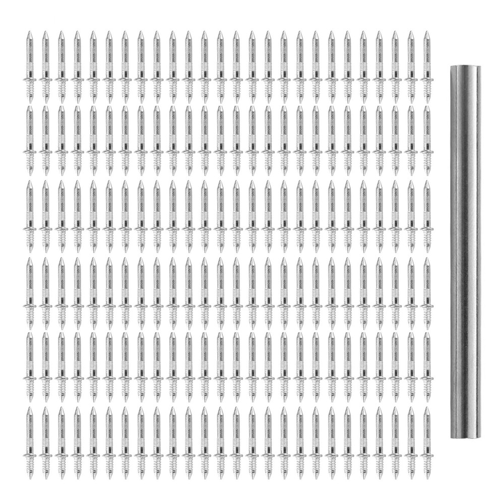 100Pcs/Set Double-Head Seamless Installation Metal Nail With Sleeve Rods