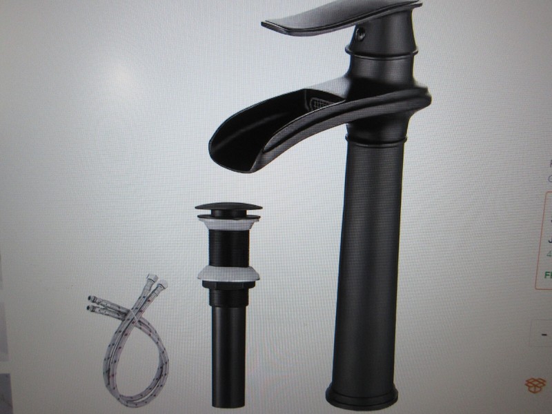BWE Waterfall Single Hole Single Handle Bathroom Vessel Sink Faucet & Drain gallery