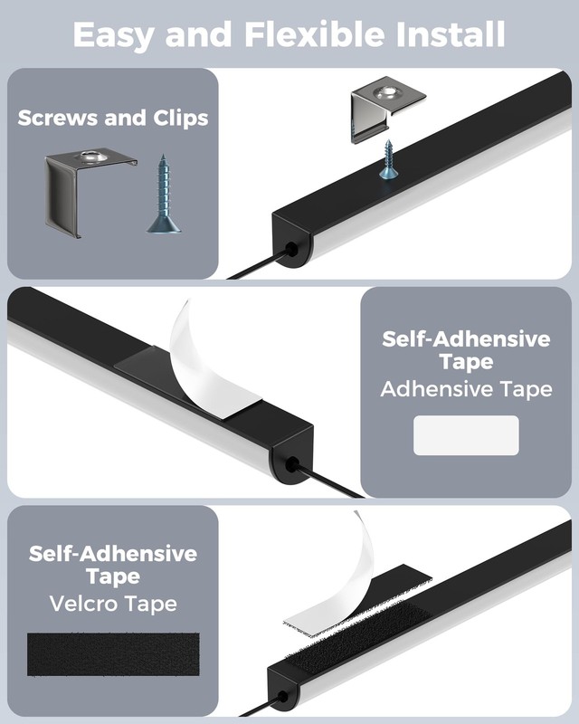Motion Sensor Light Kit: 6-Bar Linkable LED Strip, 1600LM Ultra-Bright Lighti... gallery