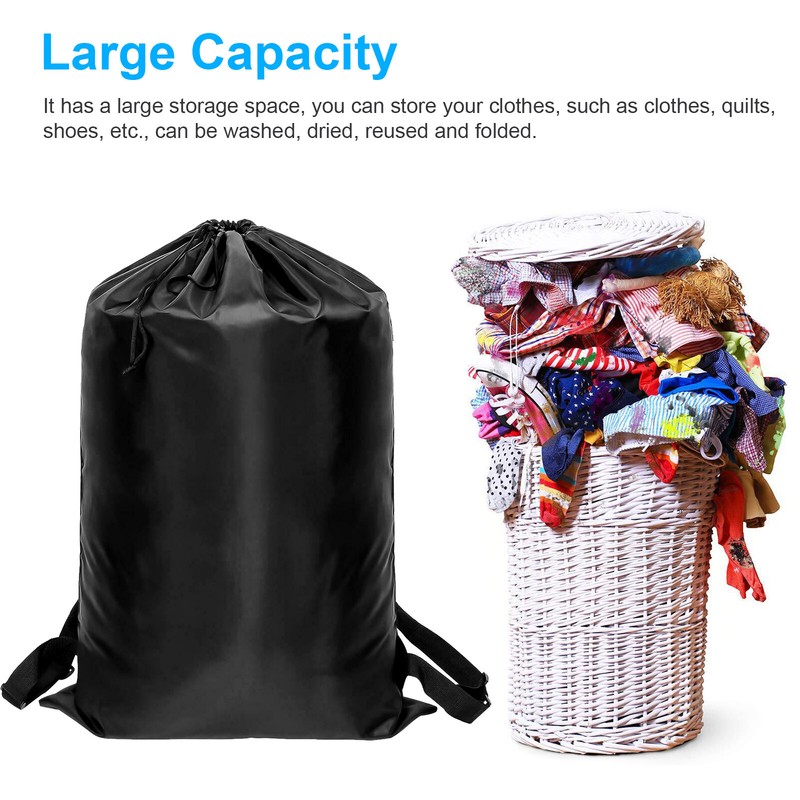 Extra Large Laundry Bag Backpack Heavy Duty Washing Clothes Drawstring 61x92 CM gallery