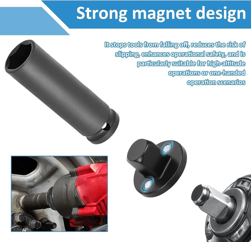 4Pcs Low Profile Impact Socket Adapter Set, Drive Ratchet Adapter Set, Magnetic gallery