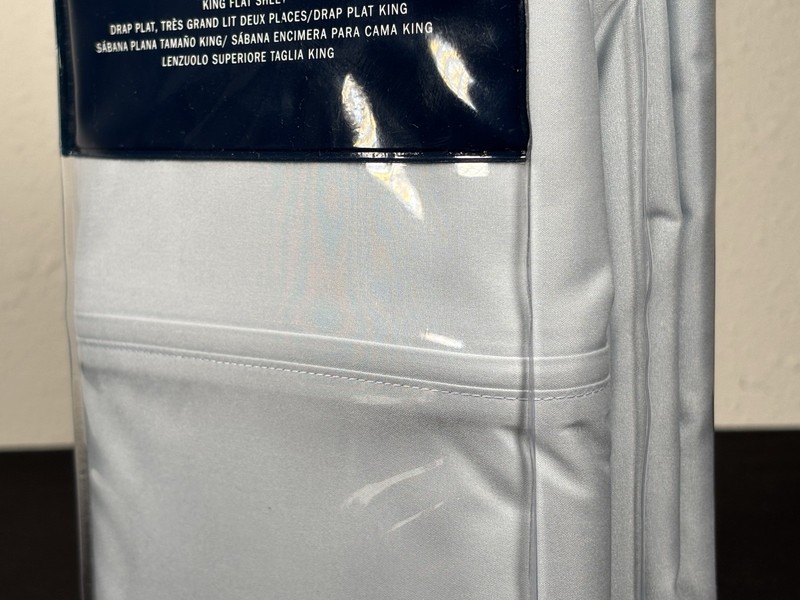 Ralph Lauren RL 464 Solid Percale King Flat Sheet Oxford Blue 464TC Cotton gallery