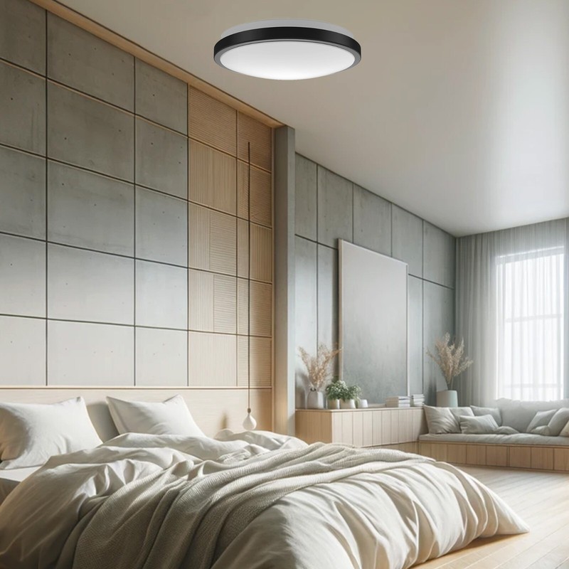 LED Flush Mount Ceiling Light 10 in. Matte Black Round Dimmable 4000K Daylight gallery