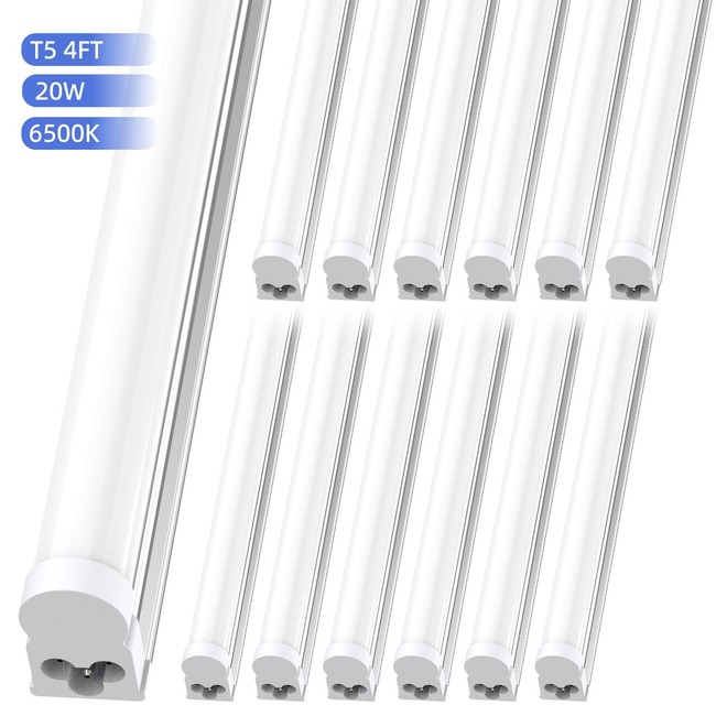 12 Pack LED T5 Shop Light 4FT 2200lm 6500K 20W Utility Shop Lights Cabinet Light gallery