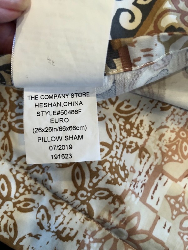 S/2 COMPANY STORE Patchwork Medallions EURO Shams in Brown, Camel, Ivory EXC gallery