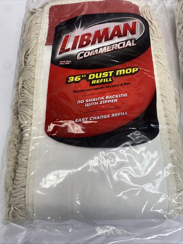 5x Libman Cotton Dust Flat Mop Head Refill, 24 in. x 5 in, Model #925 gallery