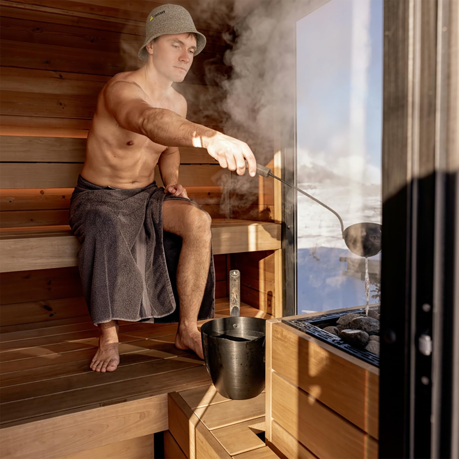 100% Wool Sauna Cap HeatResistant Felt Steam Room Accessory for Men & Women gallery