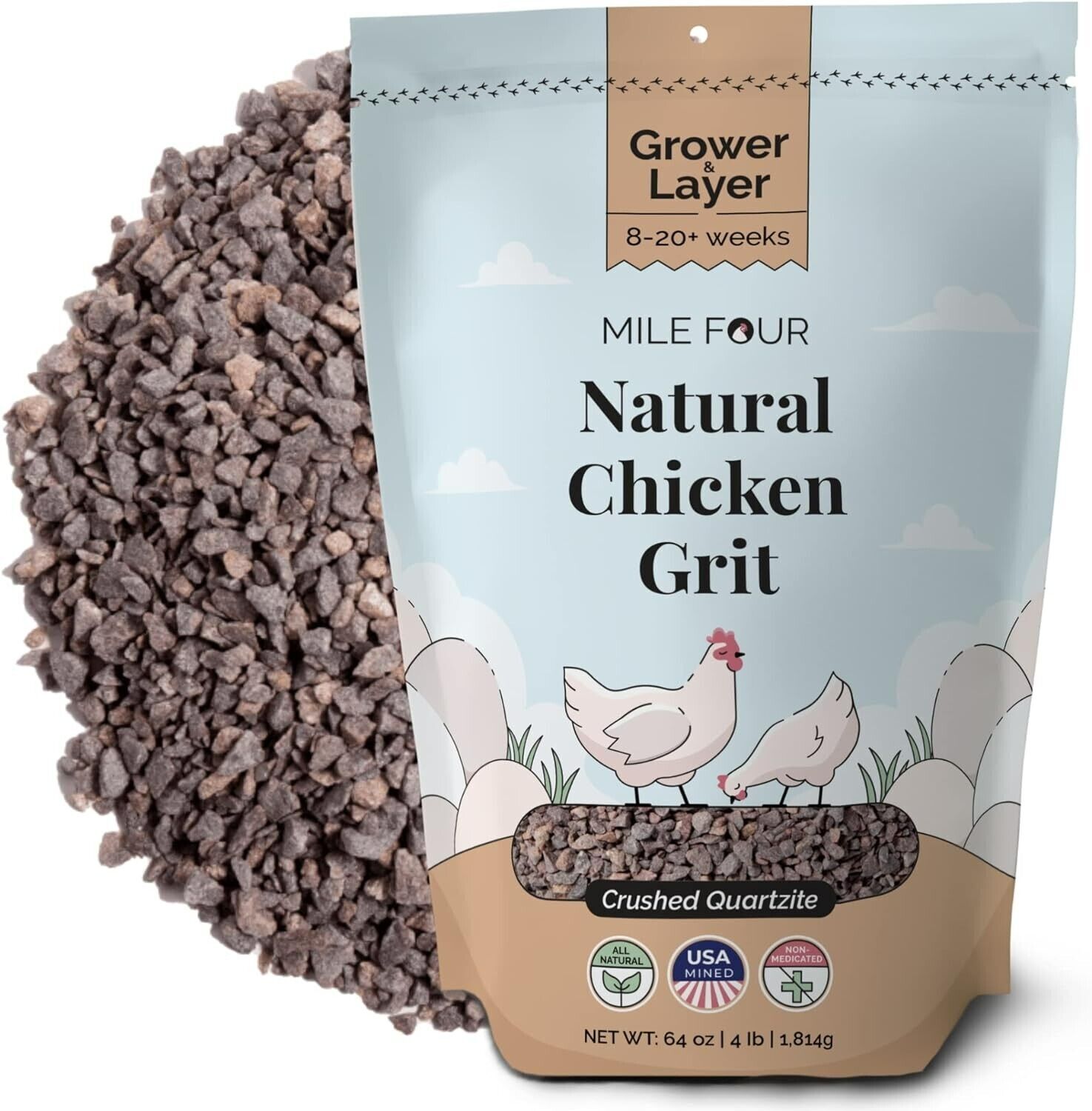 Chicken Grit Sized for Layers & Growers 8-20+ Weeks 4 Pound (Pack of 1) FD015 gallery