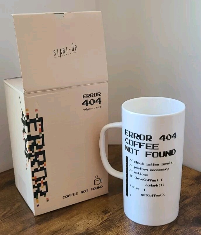 Start up Dragon Studios Error 404 Coffee Not Found Coffee Mug