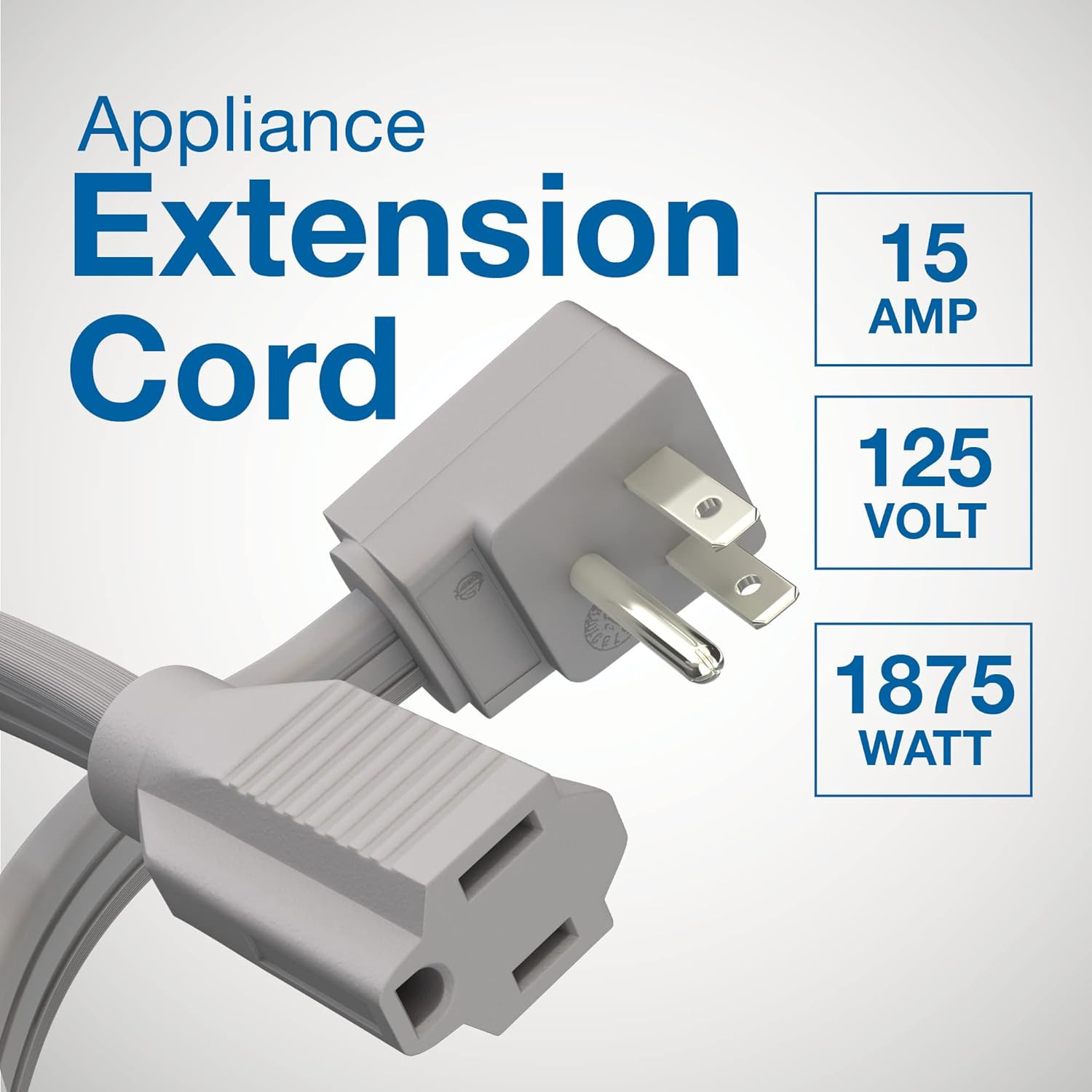 Appliance Extension Cord - 20ft Heavy Duty Gray Extension Wire for Air Condition gallery