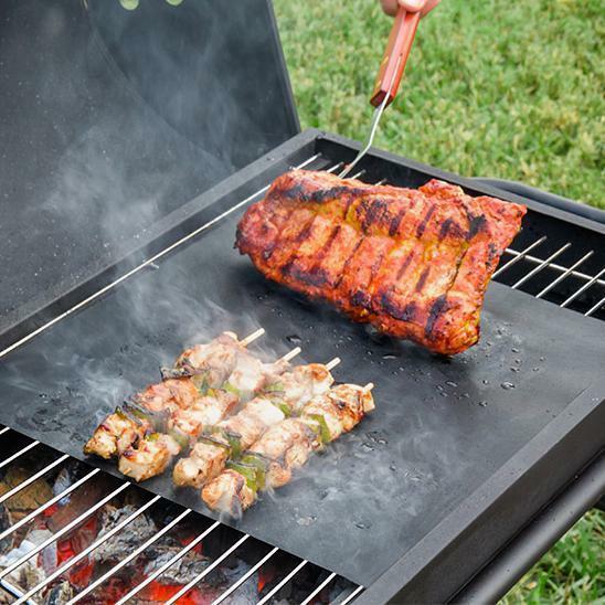 2 Mats Easy BBQ Grill Mat Bake NonStick Grilling Mats Quality Heat Resistant USA gallery