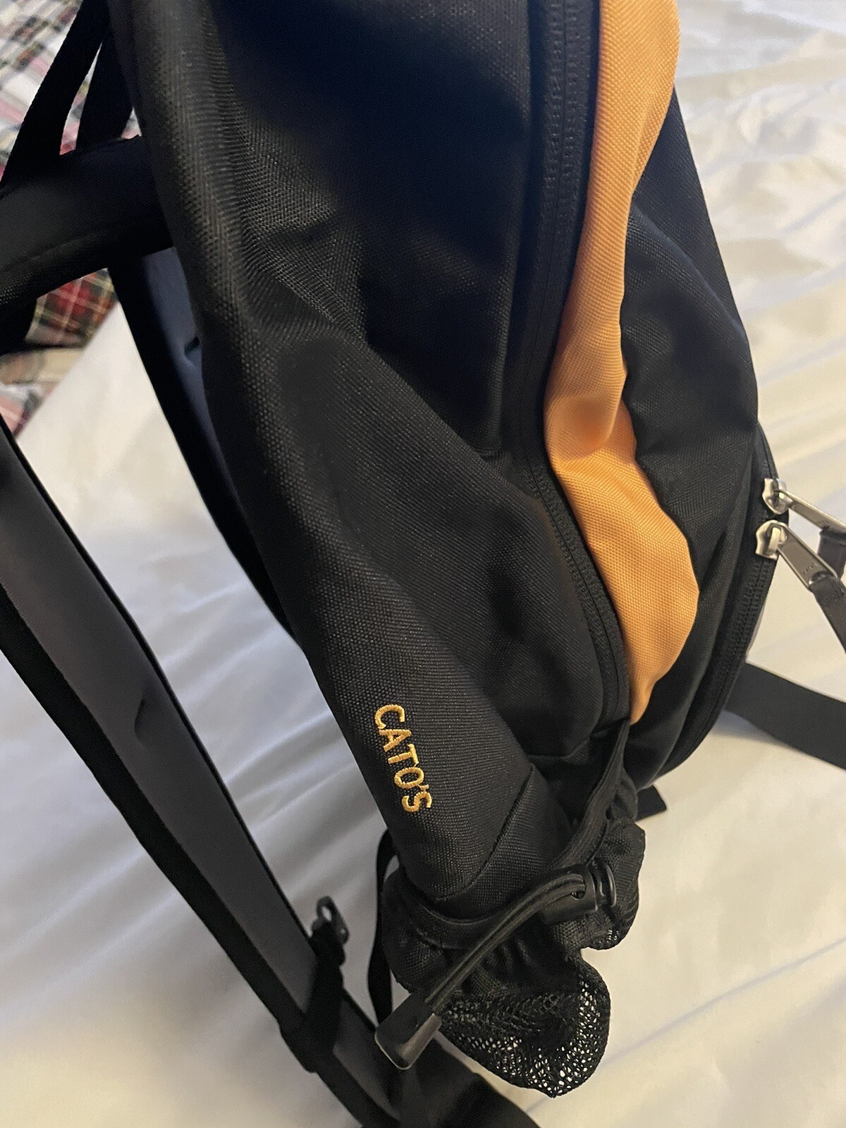 The North Face Cato’s Logo Small Black & Gold Backpack  4
