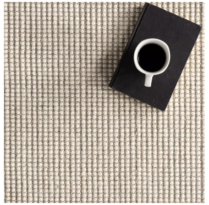 Wool & Sisal Area Rug 8 x 10 nuLOOM Monica - Solid Cream Ivory - Cotton Border gallery