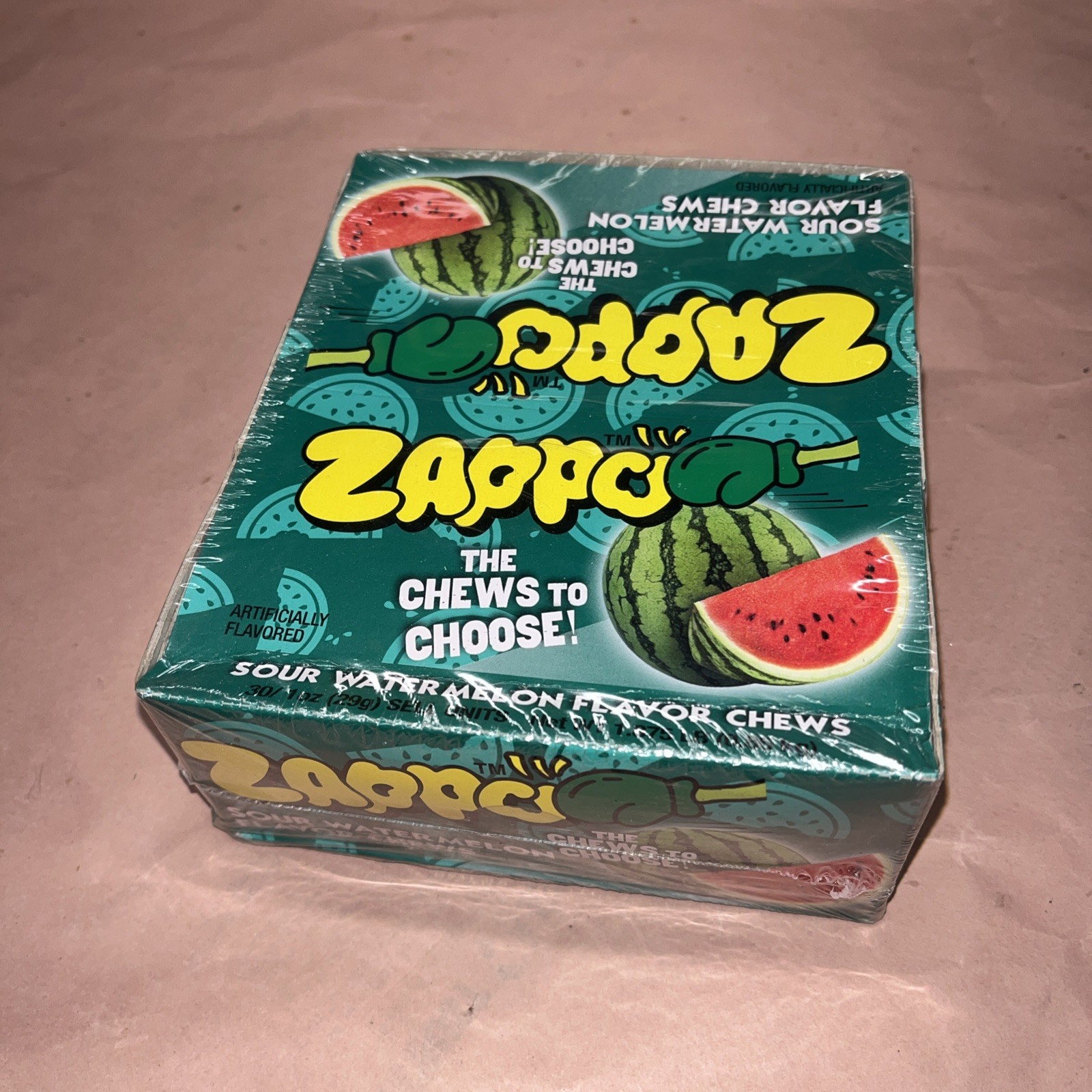 30 Pack Zappo Sour Watermelon Chews Retail Pack 1oz Sell Units gallery