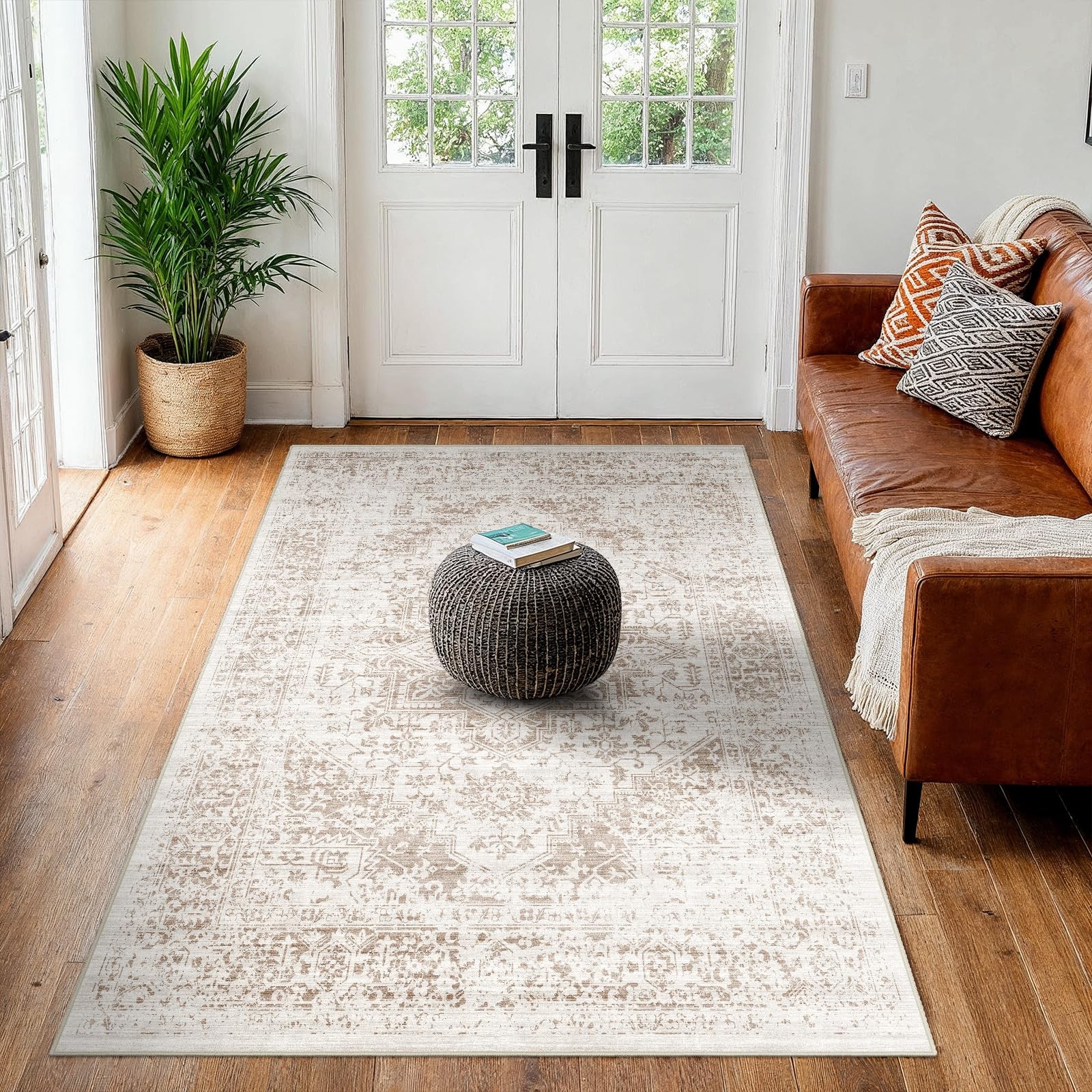 Washable 3x4 Area Rug for Entryway - Kitchen Non Slip Low-Pile Rugs Vintage S... gallery