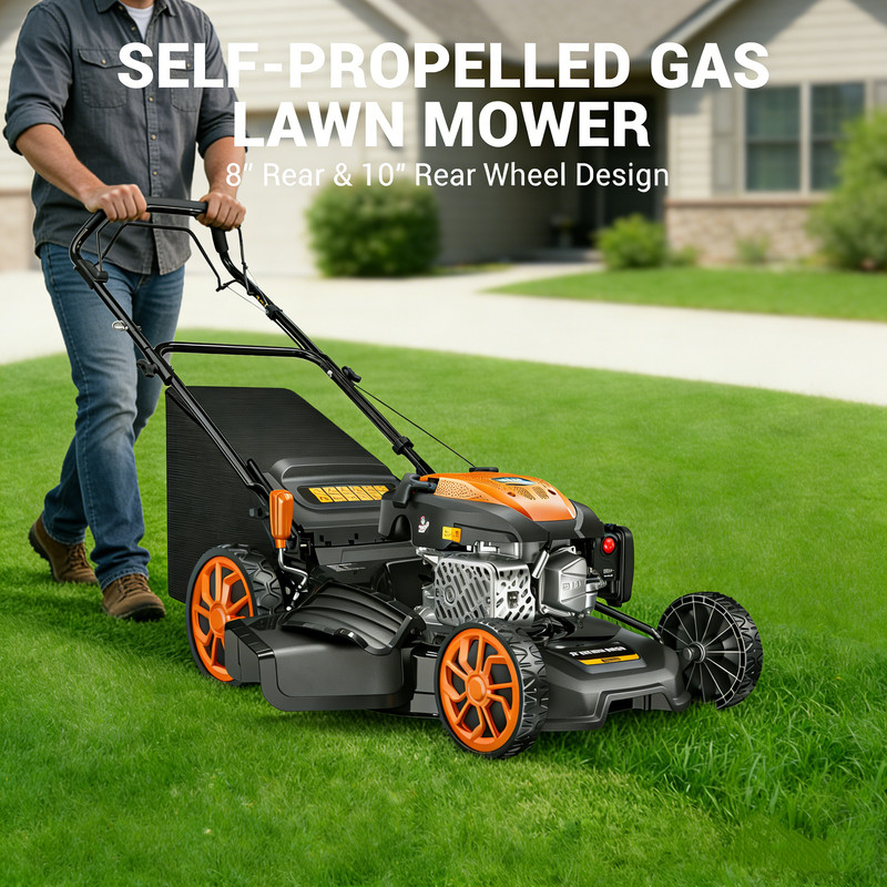 Efurden 21” Self-Propelled Lawn Mower Gas Powered with Bagger 170cc Engine gallery