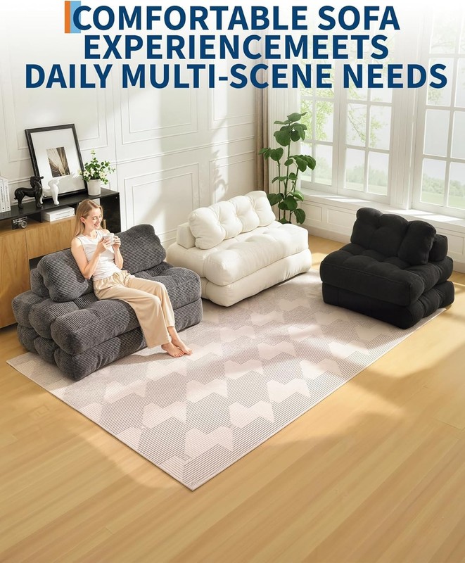 Oversize 2-in-1 Folding Sofa Bed Sleeper Mattress Chair with Pillow 72x52x8" gallery