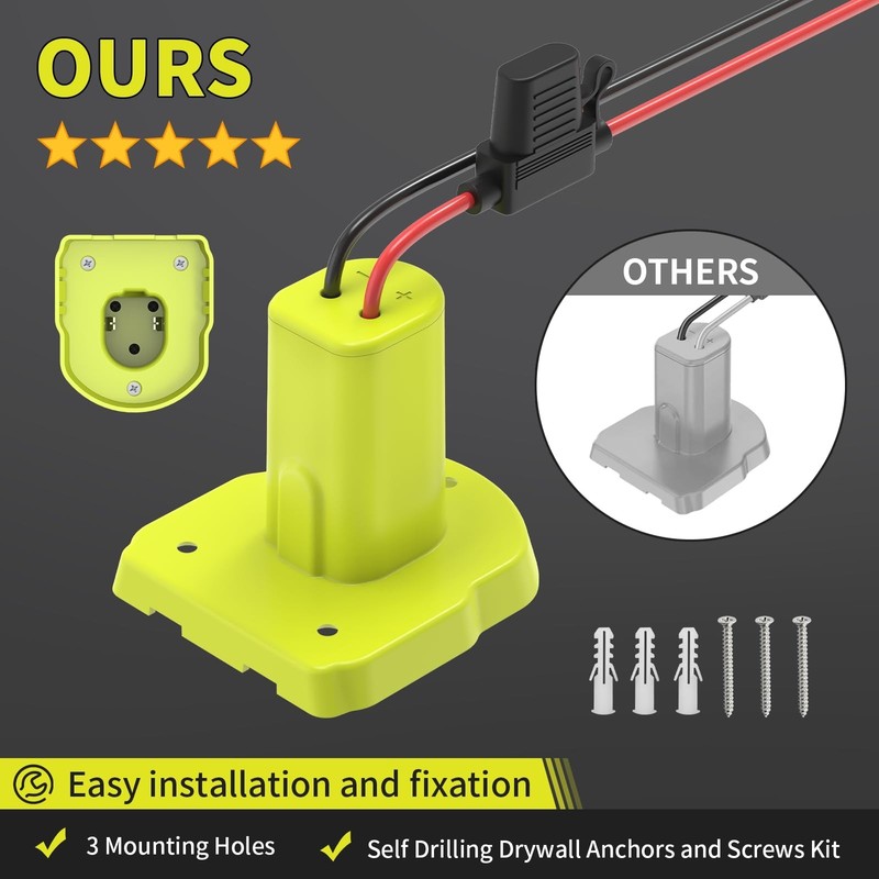 Adapter Compatible with Ryobi 18V Battery Conversion Kit Including Fuses ,2 Pack gallery