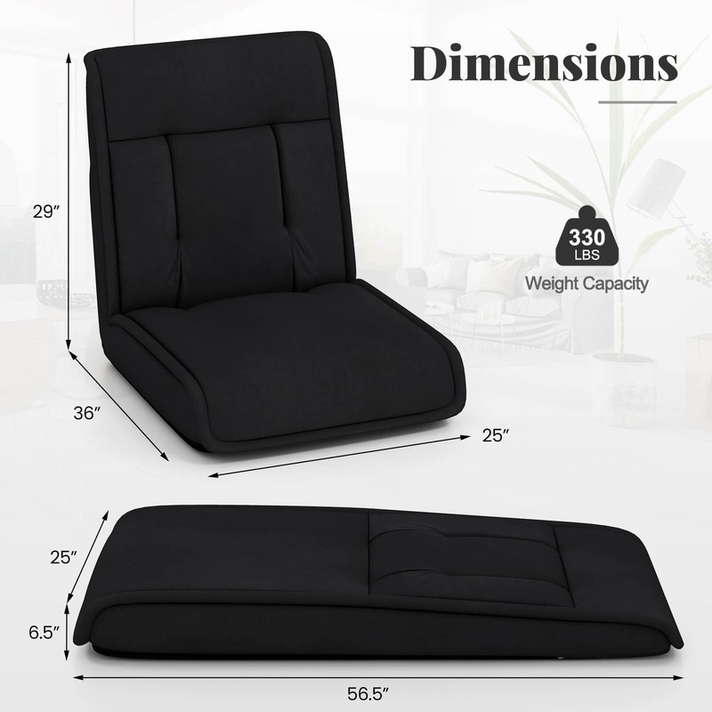 Folding Floor Chair Convertible Lazy Sofa Chair with Adjustable Backrest gallery