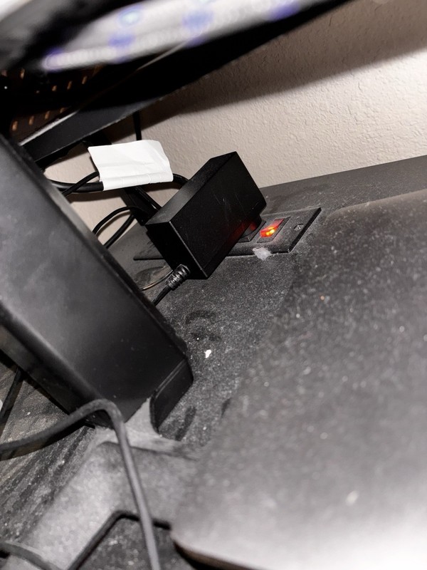 Black Adjustable L Shape Desk With Storage As Well As Plugs ￼ gallery