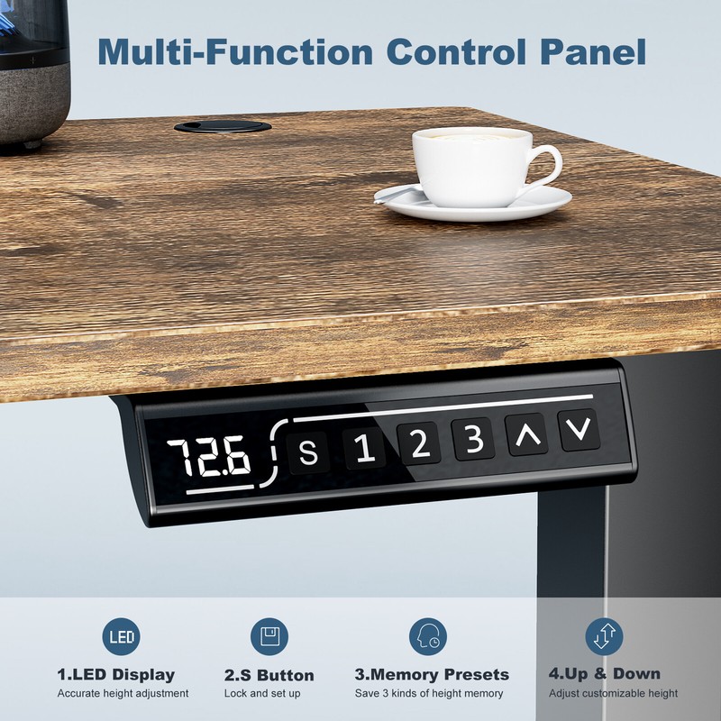 Height Adjustable Electric Standing Desk Computer Table - 40/48/55/63x24in Sizes gallery