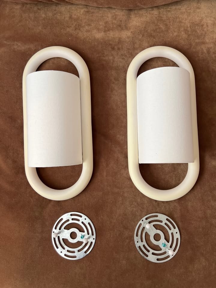 Mitzi Wall Sconces - White/Cream with Linen Shades gallery