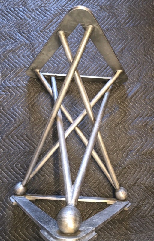 Formations Dual Iron Pedestal Base Modern Geometric Table Base Sculpture Stand gallery