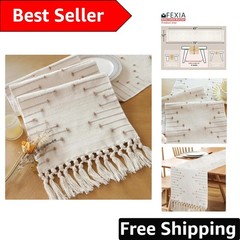 Rustic Boho Macrame Table Runner 12×72 Inches – Perfect for Dining and Events