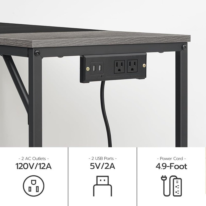 Durable Compact Computer Desk W/ Storage Hooks Home Office Study Gaming New gallery