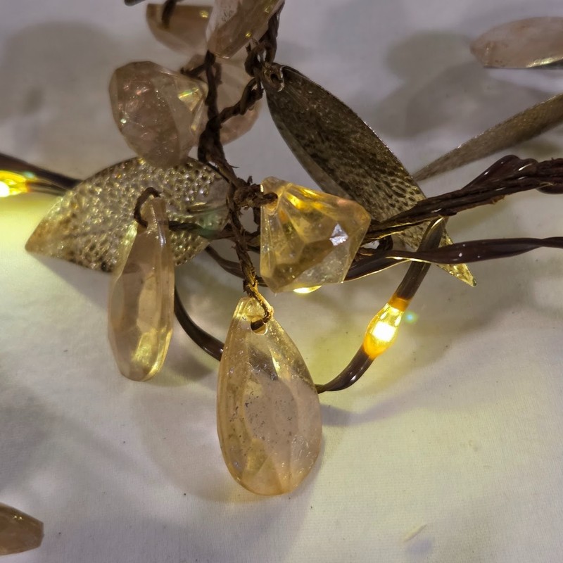 Pottery Barn Rustic Leaf String Lighted Garland 6ft Mini LED Wedding Holiday NIB gallery