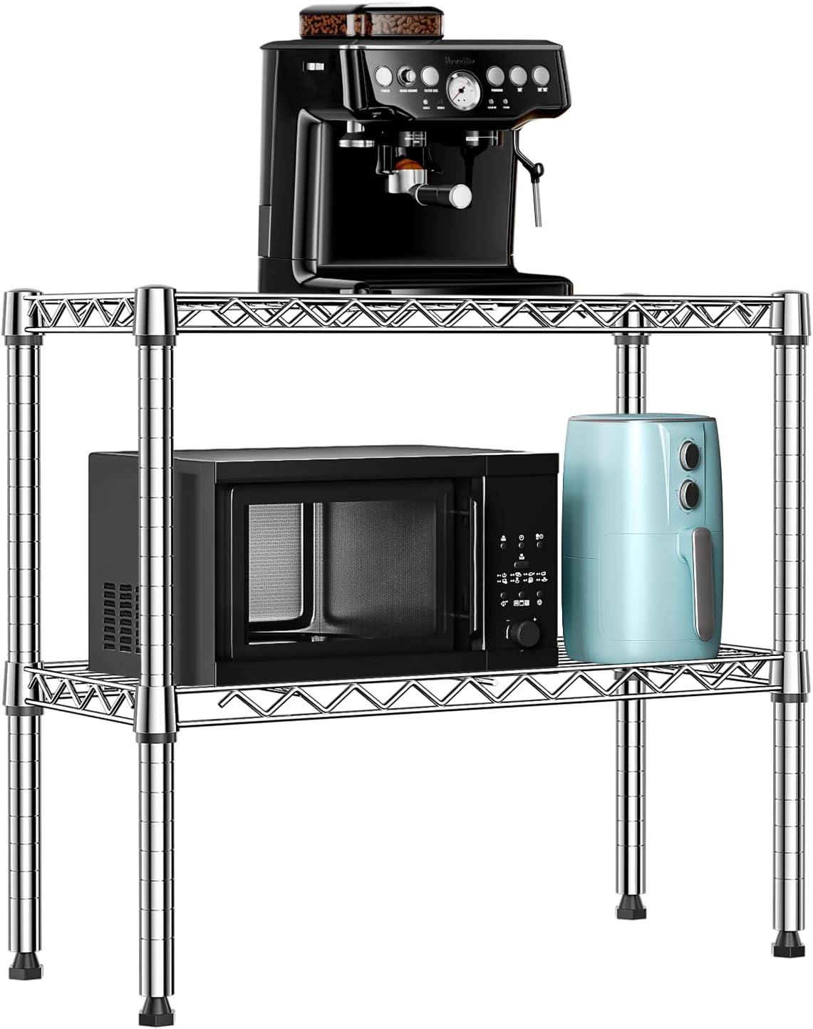MZG 220 Lbs 2 Tier Storage Rack Metal Wire Shelving Unit, Storage Standing House gallery