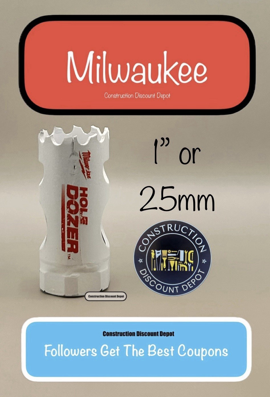 Milwaukee Hole Dozer Bi-Metal Replacement Hole Saw 1" In 49-56-9609 gallery