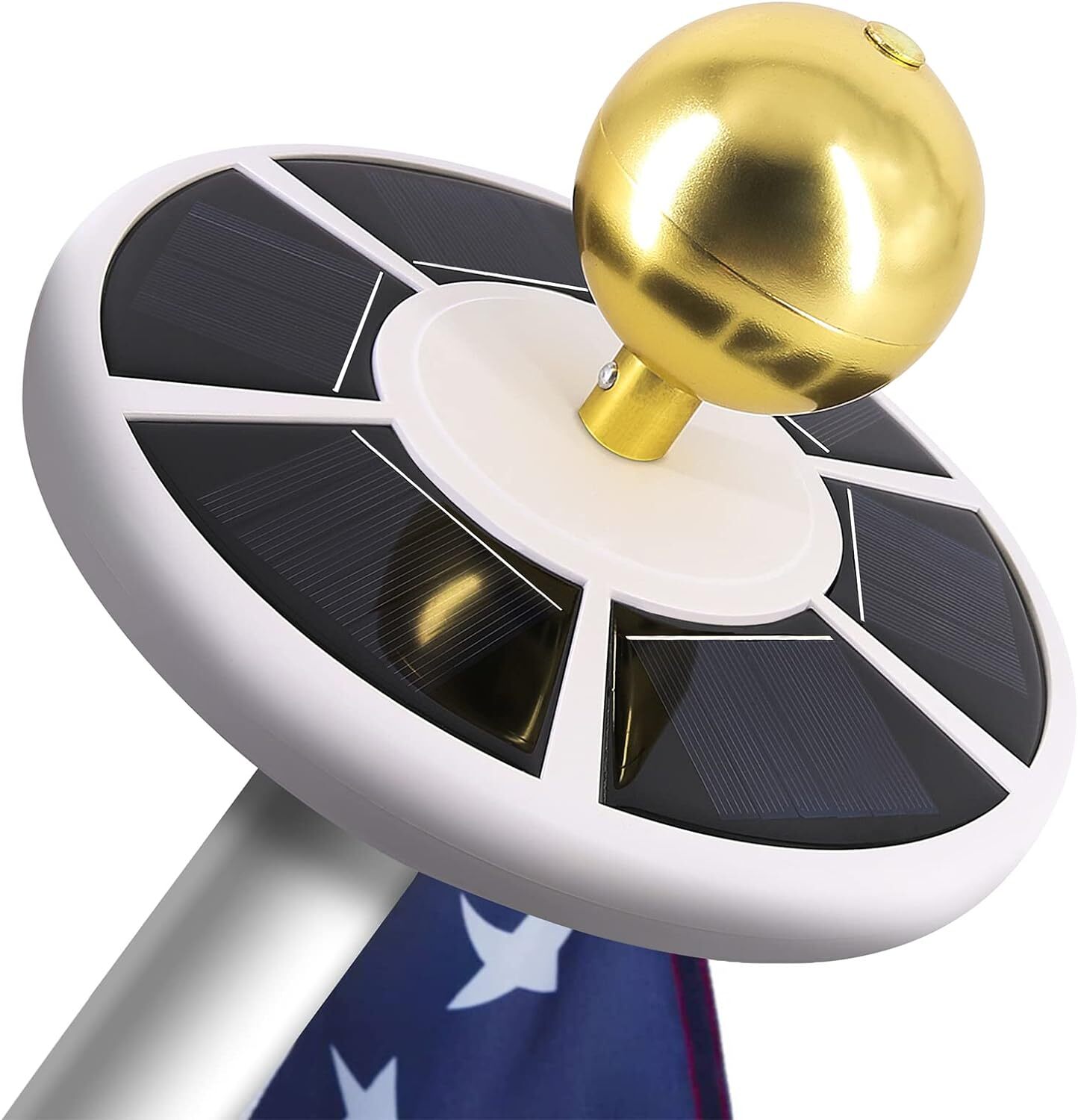 Solar Powered Flag Pole Light 26 LED Auto Active Super Bright Outdoor Waterproof gallery