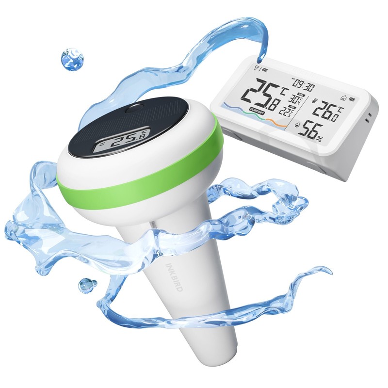 Solar Spa Floating Pool Thermometer Wireless Inkbird IBS-P03R IP68 Waterproof CF gallery
