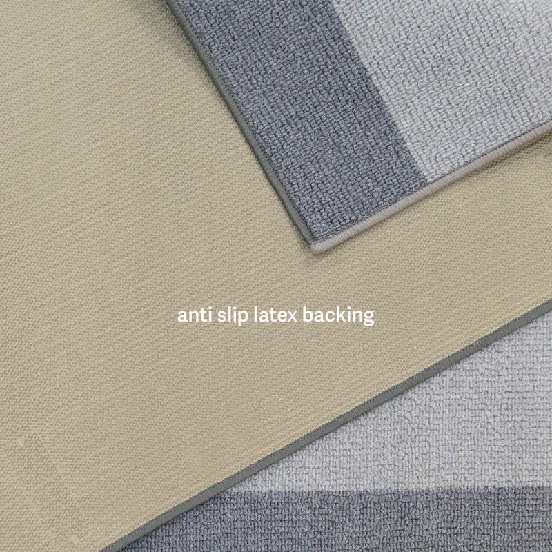 Custom Size Anti Slip Backing Gray Bordered Design Runner Rug Carpet 25" Wide gallery