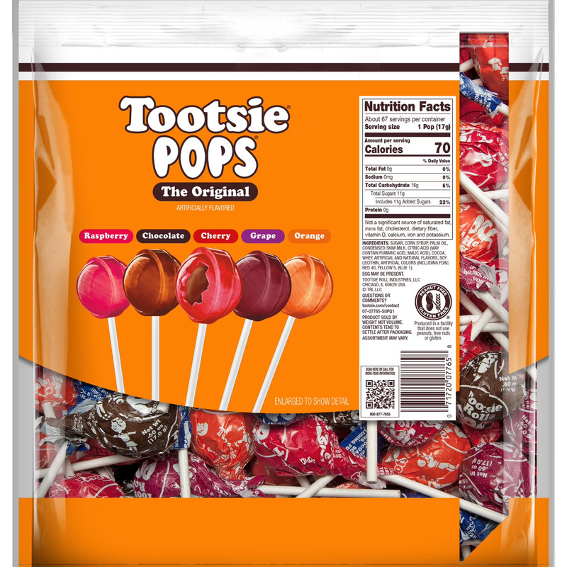 Tootsie Pops, The Original, Assorted Peanut Free and Gluten Free Lollipops, 65 C gallery