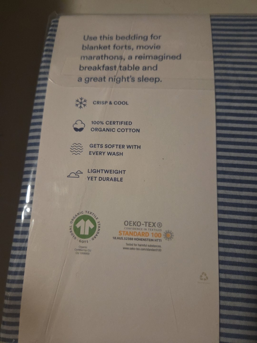 NEW The Company Store Organic Percale 1pc Pillowcase Standard 20x26 Blue/multi gallery