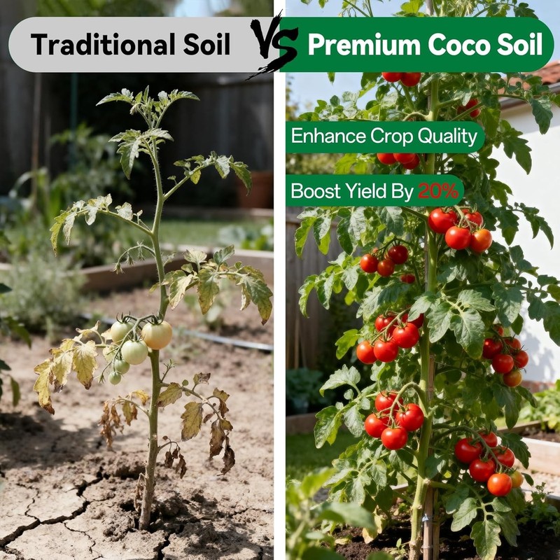 2 Pcs Coco Coir Brick for Plants- 100% Organic Coconut Coir for Garden Soil &... gallery