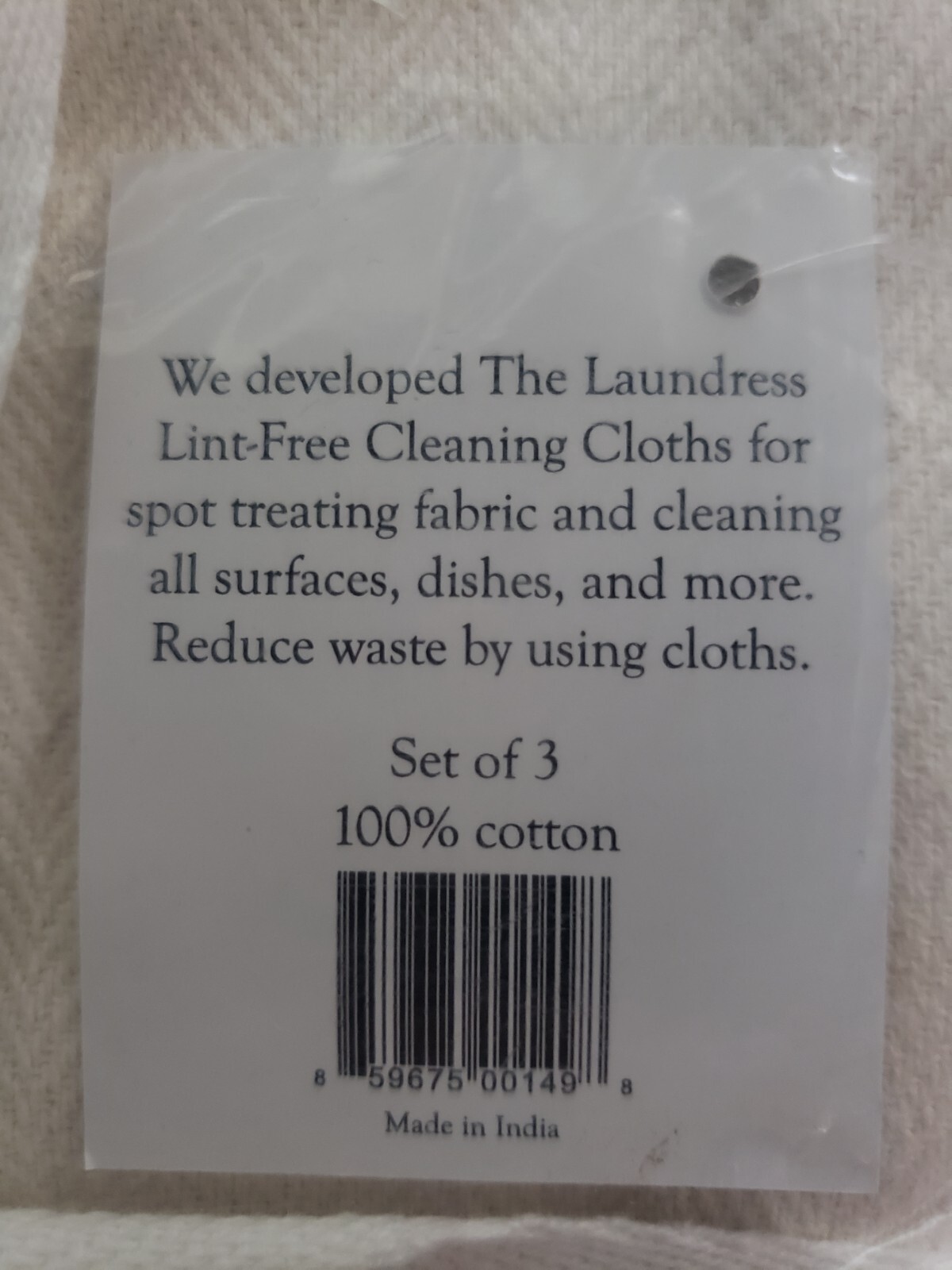 The Laundress - LINT-FREE CLEANING CLOTHS - 3 Pk - 100% Cotton - NEW - See Pics gallery