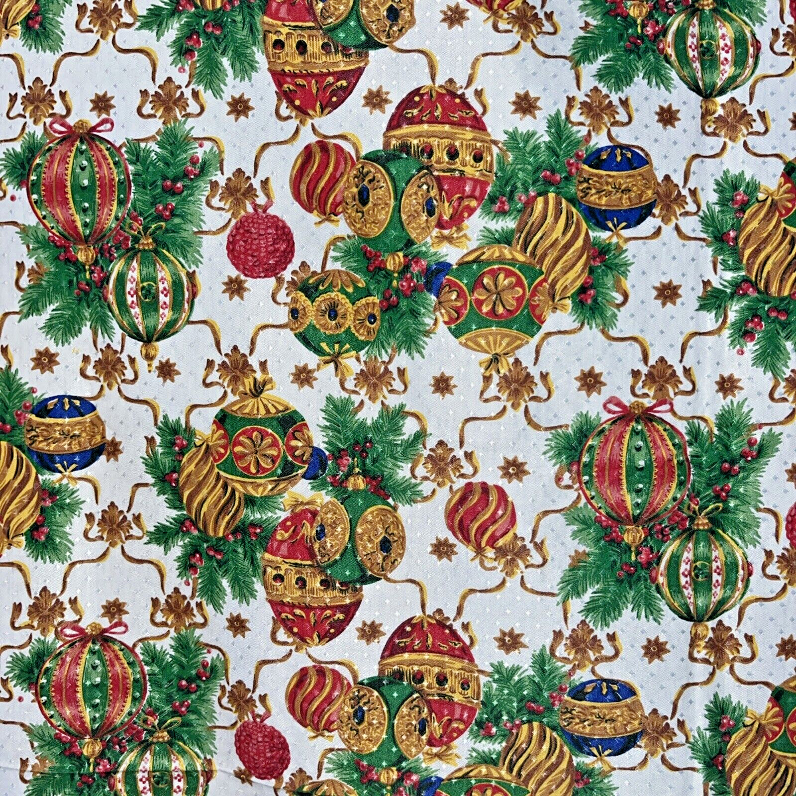 Vtg Wilton Court Tablecloth Retangle 58x78" Christmas Garland Ornaments gallery