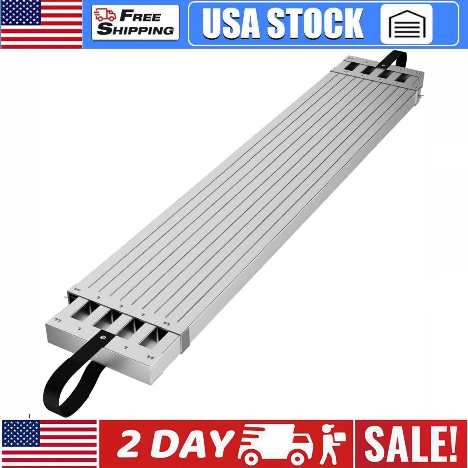 Aluminum Work Plank 8-13ft Telescoping Plank 440Lb Capacity Skid-Proof Platform gallery