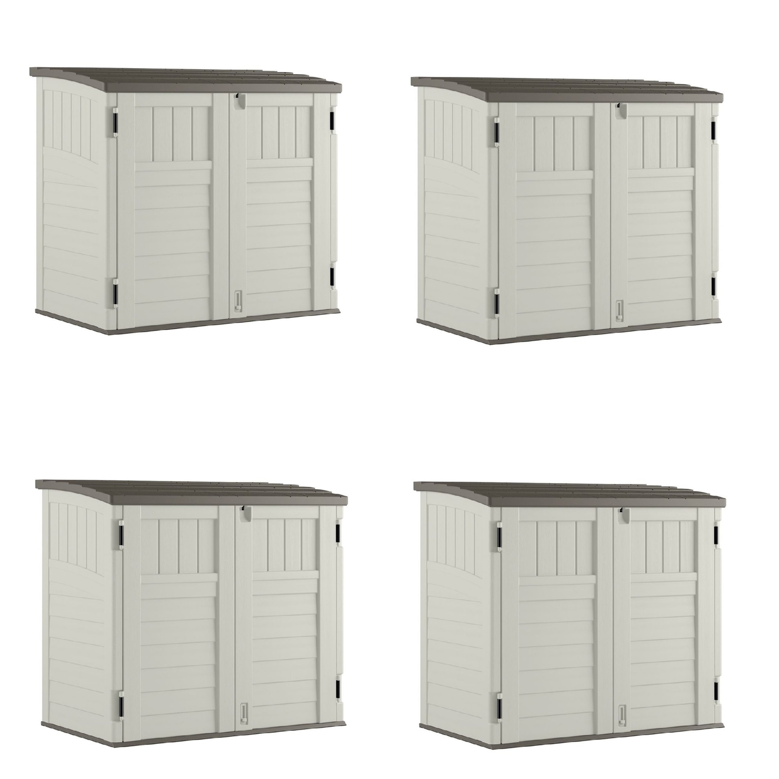 Suncast 34 Cubic Feet Horizontal Backyard Storage Stow Away Shed, Ivory (4 Pack) gallery