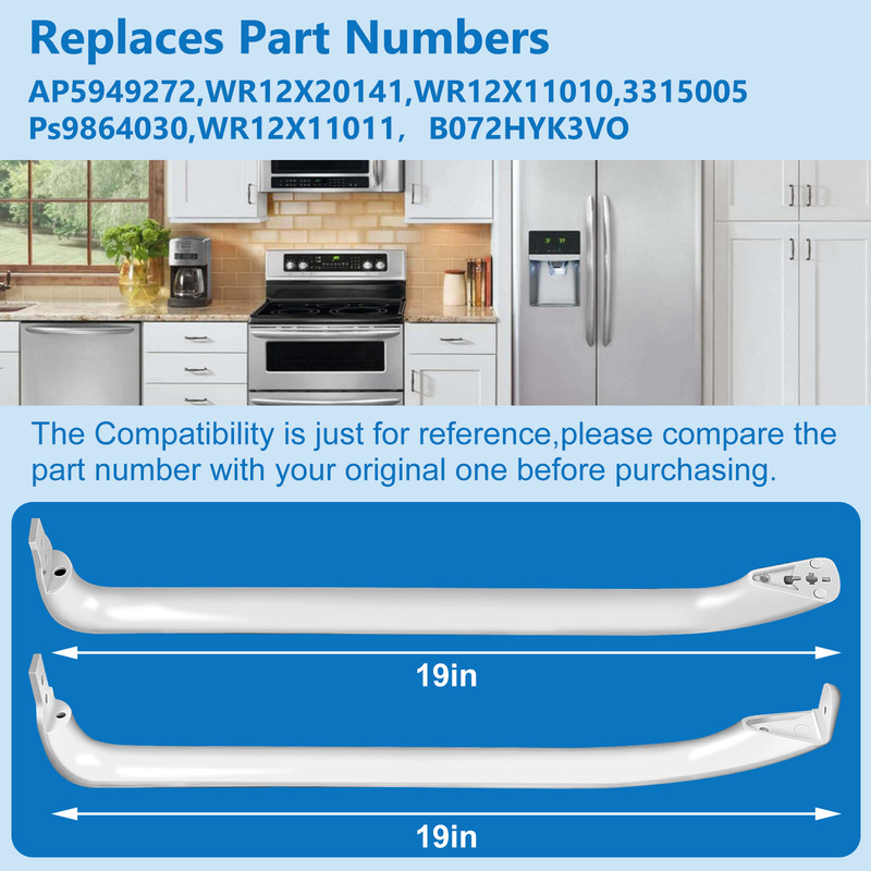 Door Handles Compatible for GE Refrigerator WR12X22148 WR12X20141 WR12X11011 gallery