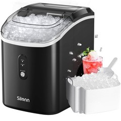 Nugget Ice Maker Countertop, 33lbs/24H Portable Ice Makers, Black