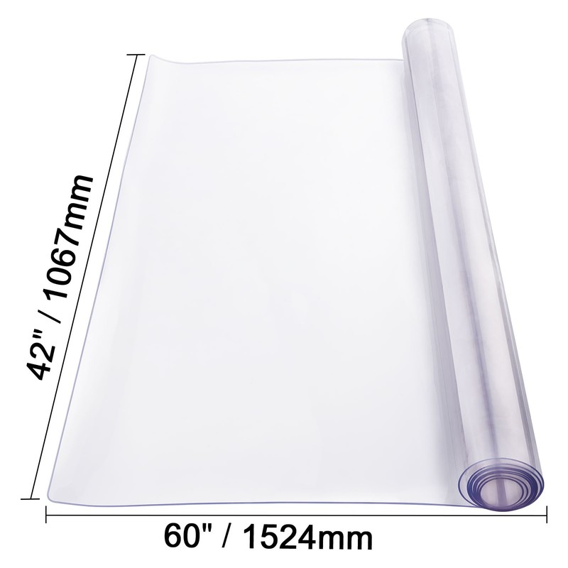 VEVOR PVC Table Protector 42x60 Inch Clear Plastic Desk Protector 2.0mm Thick gallery
