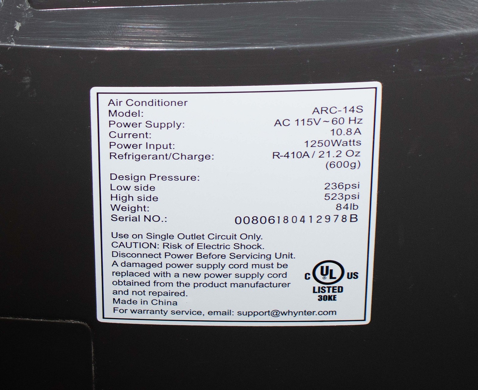 Whynter ARC-14S Portable Air Conditioner 14,000 BTU with Dual Hose PICKUP ONLY gallery