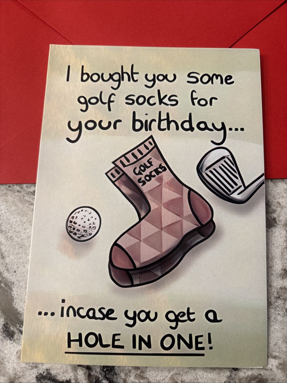 Funny Birthday Golf Golfing Hole In One 4.6”x6.6” Blank Inside Greeting Card gallery